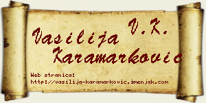 Vasilija Karamarković vizit kartica
